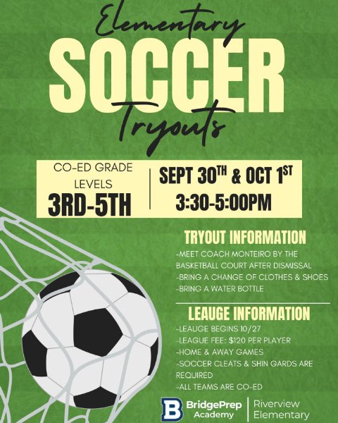 Soccer Tryouts - 3rd - 5th Grade