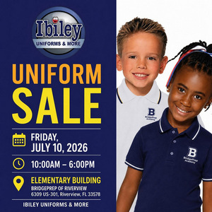 Ibiley Uniforms will be on campus for a special Uniform Sale 